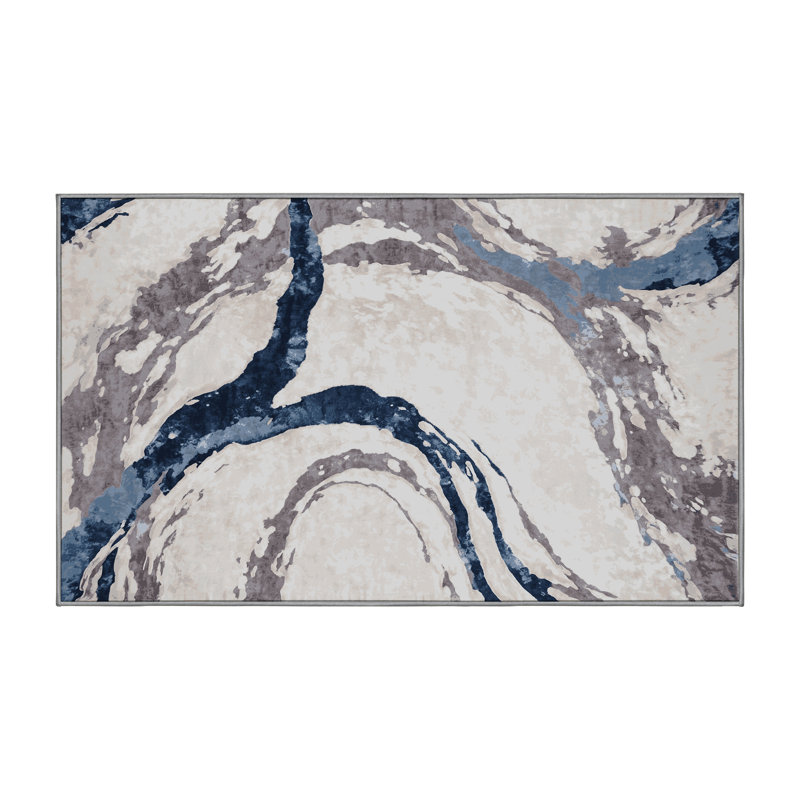 Tapis gris soyeux et moelleux, Rectangle 2 pi x 3 pi