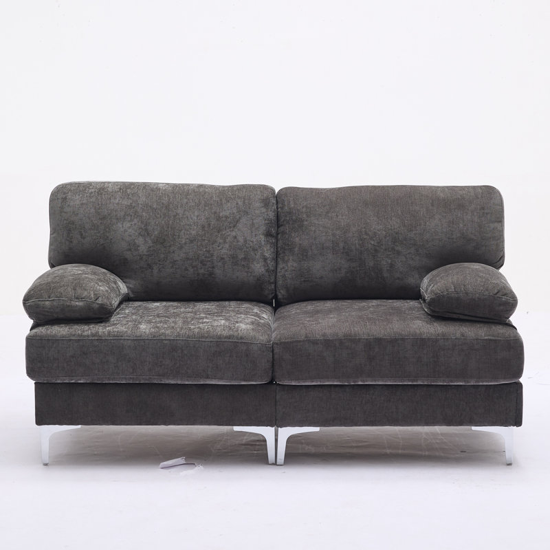 Modular Chenille Oversized Upholstered Sofa, Dark Gray