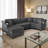 U-Shaped Sectional Sofa With Storage And USB Ports-679831704