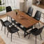 Ensemble de table et chaises de salle à manger rectangulaires modernes de 71 pouces avec tablette de rangement et chaises rembourrées-818079556-818079557