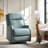 Elimelec Genuine Leather Manual Swivel Recliner-1900425799