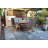 TURNBURY table with 6 x HENLEY Grey Textylene Reclining Folding High Back Armchair