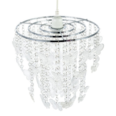 30 cm H Tiered Pendant Shade ( No Direct Attachment Method ) in Silver