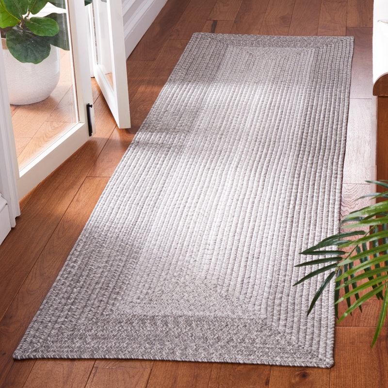 Trogdon Handmade Handwoven Area Rug in Dark Gray/Light Gray, Runner 2'3" x 6'