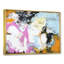 Rose, orange, blanc et bleu clair abstrait - peinture sur toile-67442745-67442738