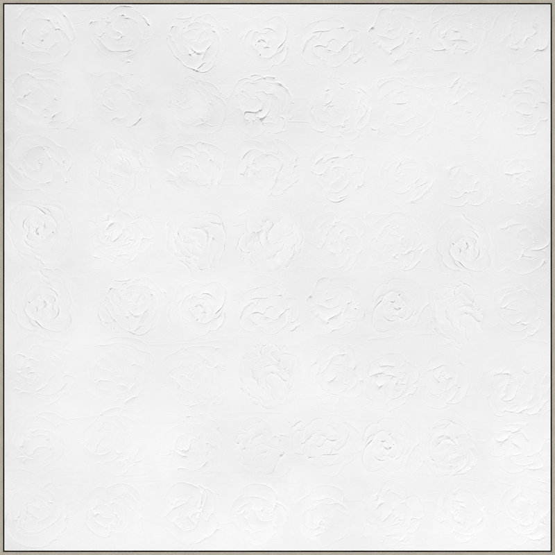 White Texture Abstract Framed Painting Canvas