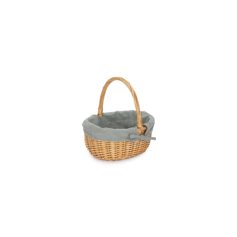 Brambly Cottage Wicker Gift Basket Shopper with Lining, Grey