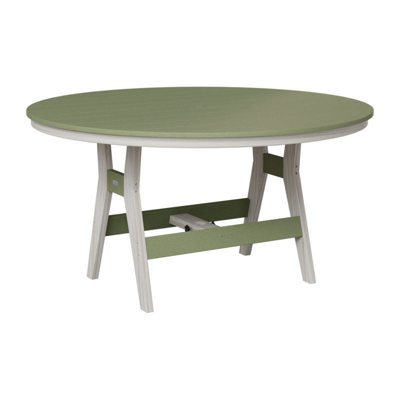 Harbor Outdoor Round Dining Table, Seashell, 30.37" H x 60" W x 60" D, Sage
