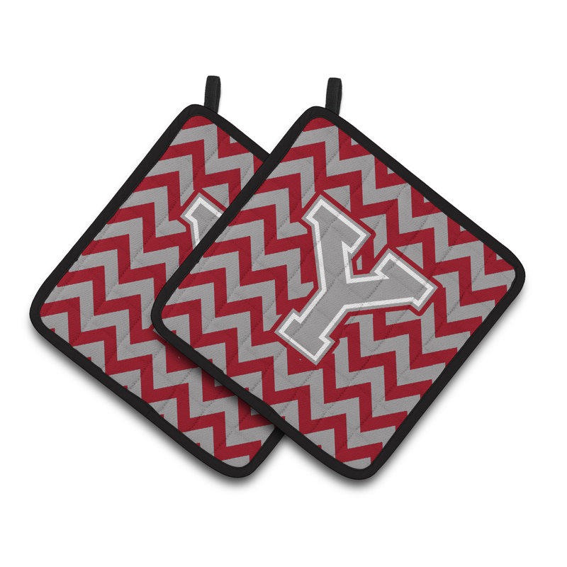 Poignée à chevrons, Y, Cramoisi / gris