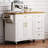 52'' Kitchen Island With Drop Leaf And Wheels. White, Design, Spice Rack, Towel 2 Doors, 5 Drawers, Adjustable Shelf For Elegant Modern Luxury Coastal Practical Function Storage. White Finish,-59823617