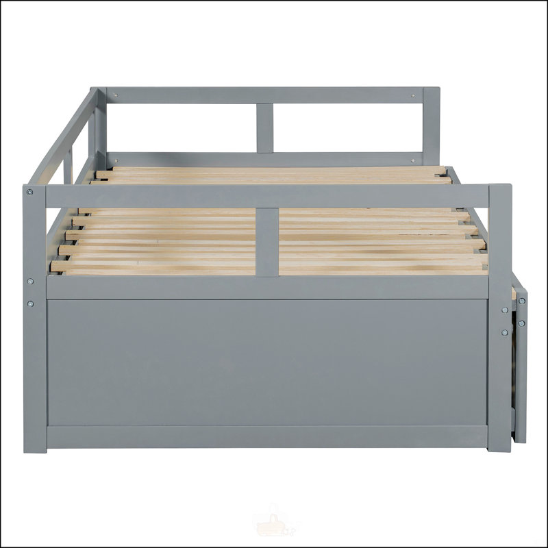 Lit de jour extensible avec couchette, cadre en bois pour un espace de couchage supplémentaire et une utilisation polyvalente dans n'importe quelle pièce