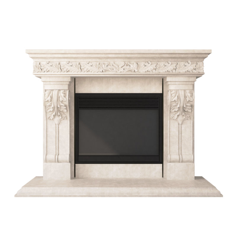 Cadre de cheminée Bonaparte, Travertin / beige