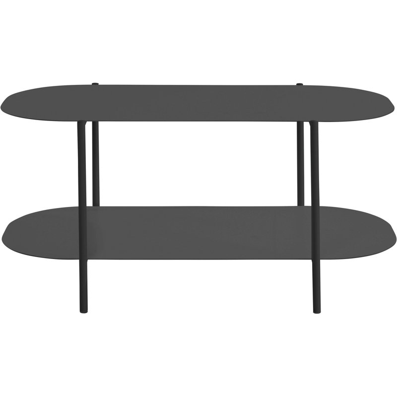 Eysteinn Four Leg Coffee Table with Storage, Black