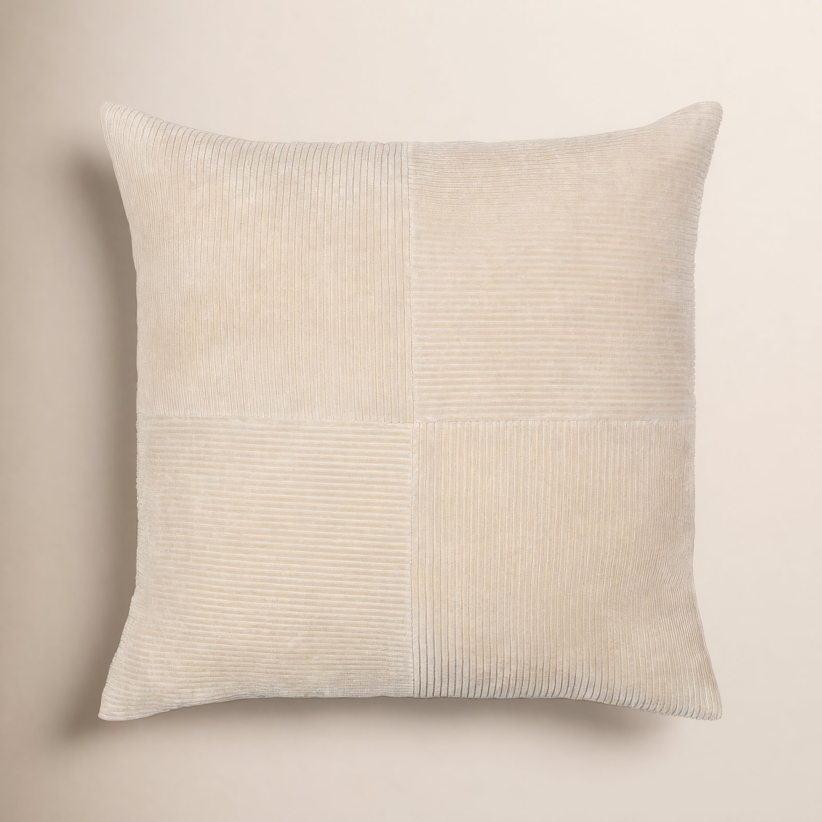 Selma Cotton Throw Pillow, Light Beige, 20" x 20"