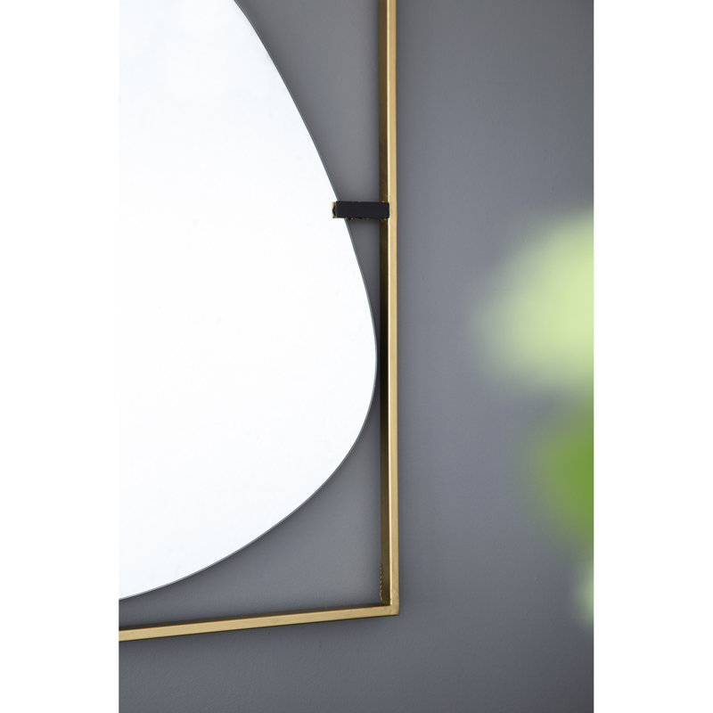 Miroir coquelicot 30x1x40 "en métal doré