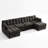 116.5" U Shaped Modular Sofa, Comfy Cloud Couch with Movable Ottomans, Breathable Fabric and Easy Assembly for Living Room-1601870600
