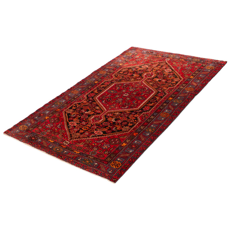 Tapis rouge Anadol unique fait à la main 5 pi 1 po x 8 pi 6 po