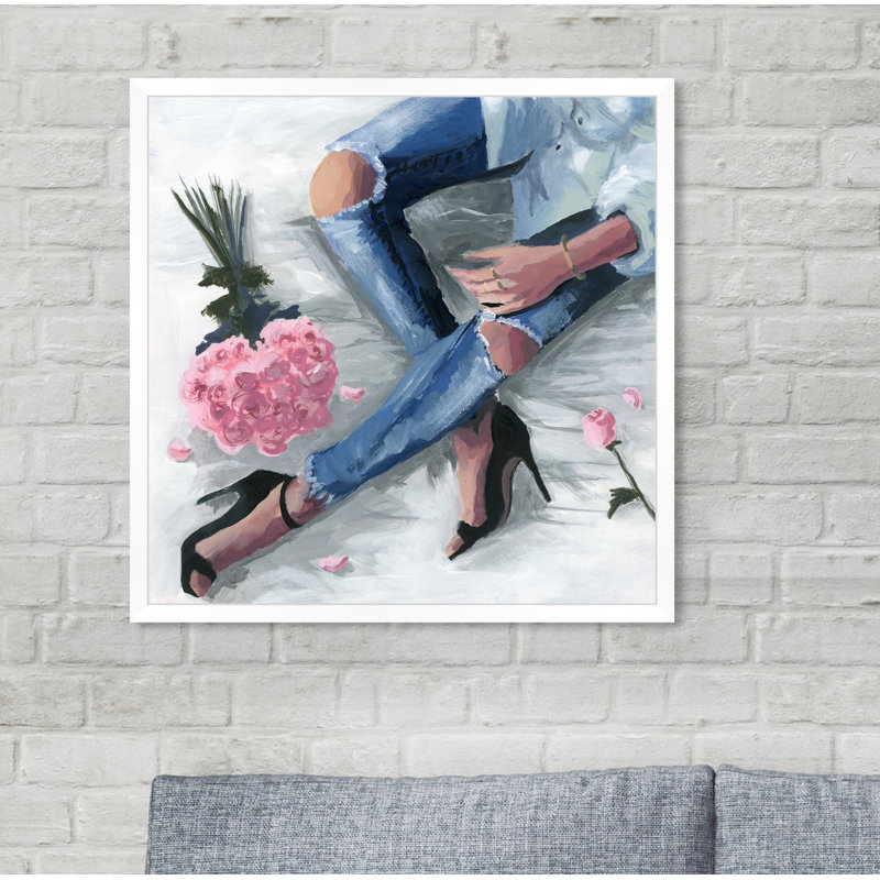 Romantiques jeans - Impression sur papier, H 22 po x l 22 po x P 0,5 po, Cadre photo
