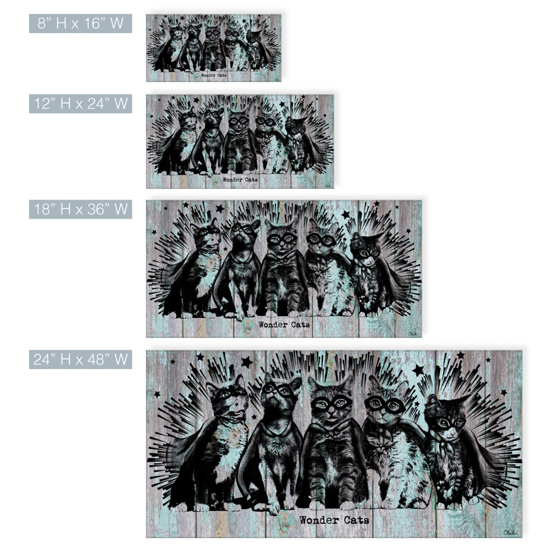 Alcester «Animal» Wonder Cats », impression sur toile tendue, H 18 po x l 36 po x P 1,5 po