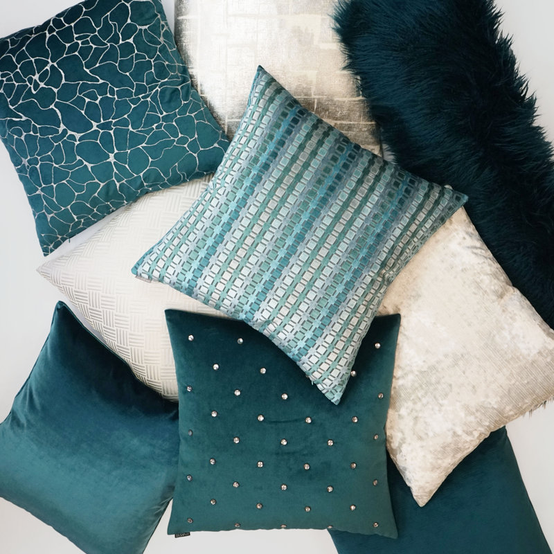 Iridescence Pillow Cover & Insert, Peacock, Square 24"