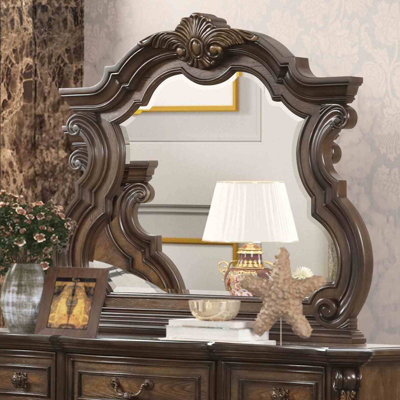 Miroir traditionnel l 50,4 po brun foncé