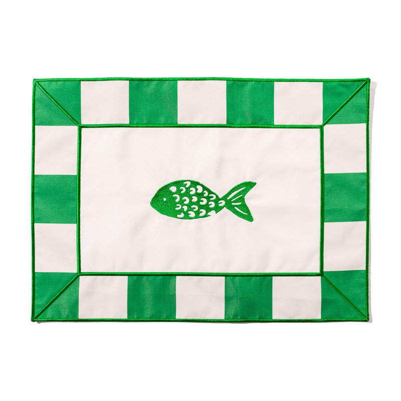 Placemat, Green/White
