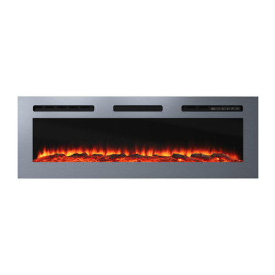 Wall Mounted & Recessed Electric Fireplace With 12 Flame Colors
