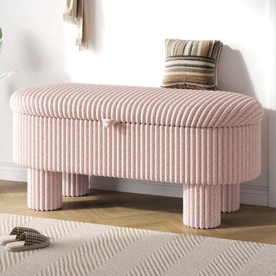 Banc de rangement rembourré avec couvercle relevable