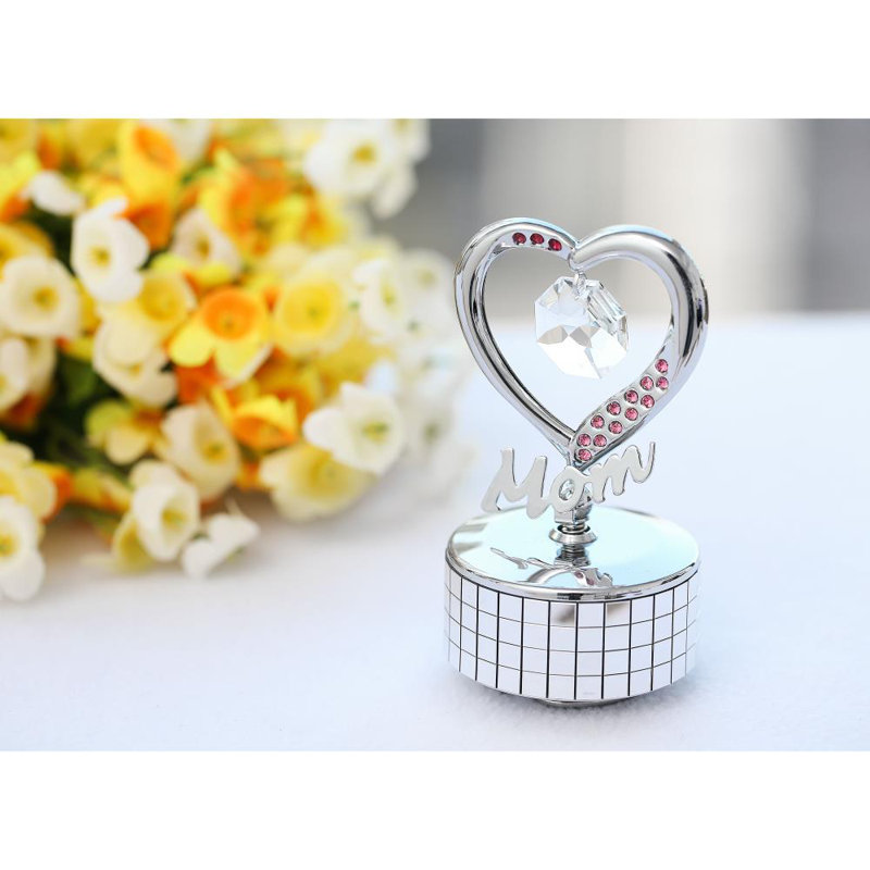 Sculpture «Mom Heart Wind-Up», Argent chromé