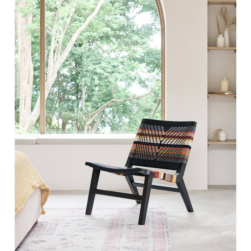 Casares Lounge Chair, Natural, Black/White Geometric