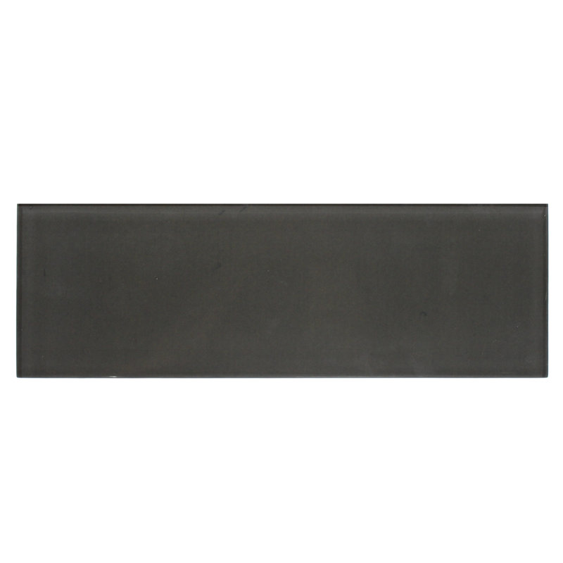 Premium 4" x 12" Glass Subway Tile, Midnight Gray