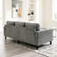 Canapé modulaire gris clair à 3 places avec repose-pieds avec rangement - canapé rembourré moderne avec port USB, porte-gobelets et rangement pour accoudoirs de salon, d'appartement