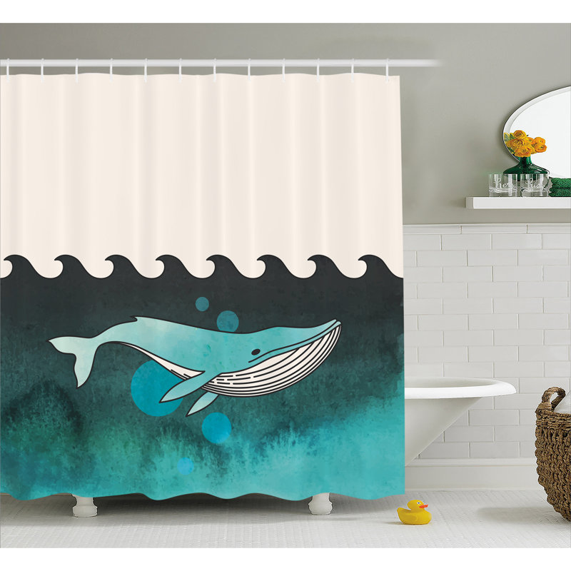 Shower Curtain with Hooks Included, 69" W x 75" L