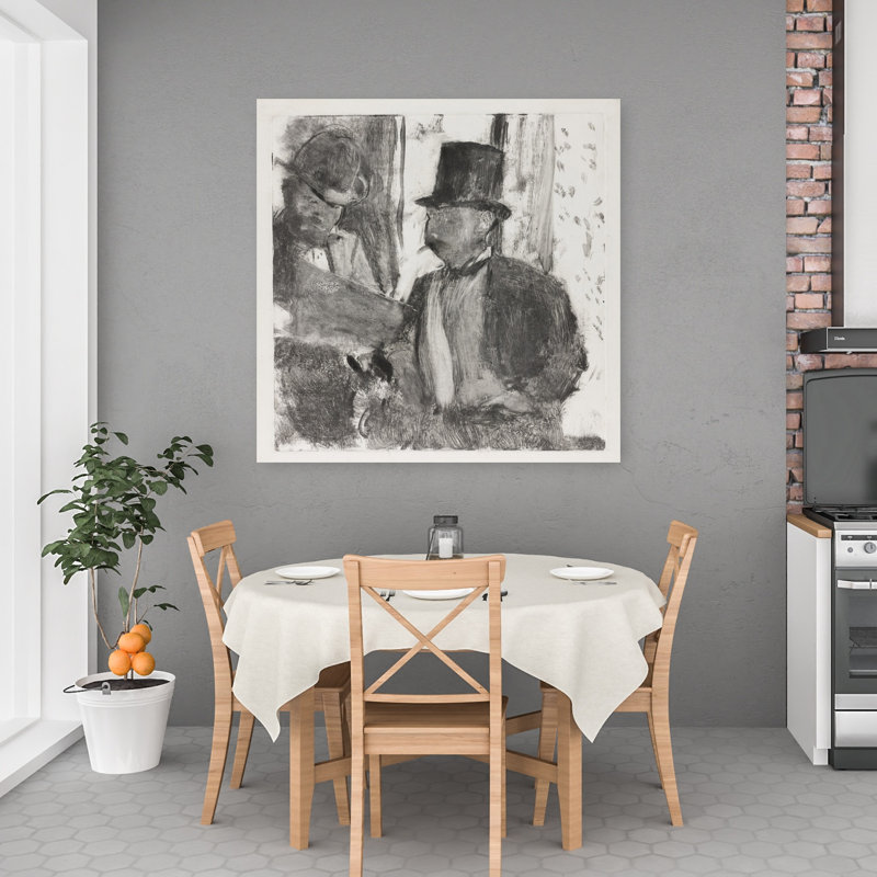 Les Deux Connaisseurs, vers 1880. Estampe d'art mural abstraite contemporaine., H 48 po x l 48 po