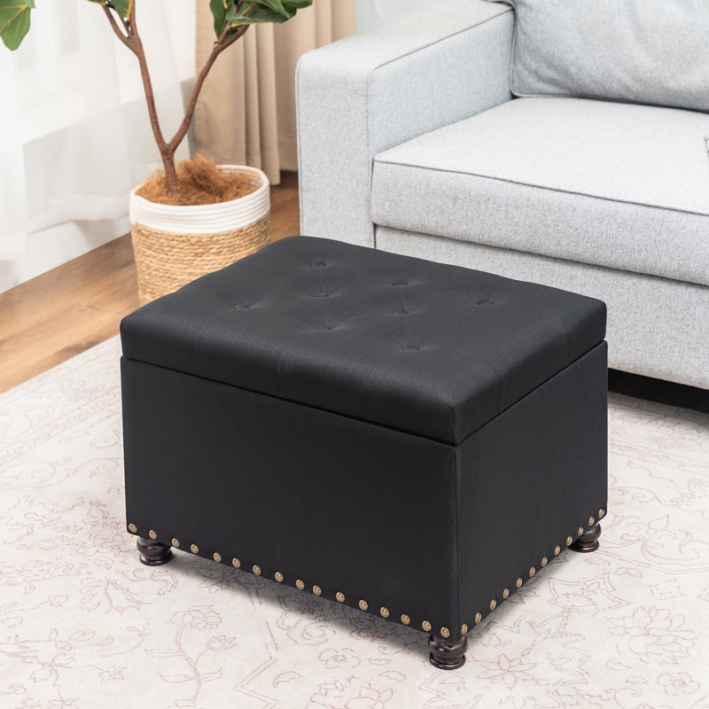 Cosmas Upholstered Ottoman, White