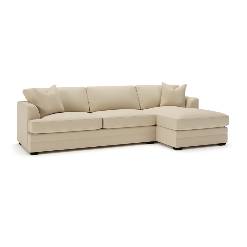 Canapé modulaire à méridienne 2 pièces Edan, Orienté à droite, Toile pierre Bayou