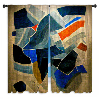 Rideaux abstraits abstraits et transparents - 2 panneaux