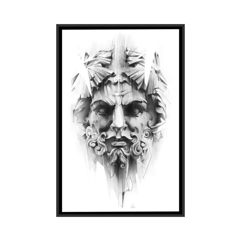 « roi on diamants », impression sur toile tendue, H 26 po x l 18 po x P 1,5 po, Toile avec cadre noir, Pas de tapis