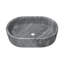 Lavabo vasque ovale en marbre naturel pour salle de bain, couleur grise, semi-poli, drain pré-percé Elegance fabriqué à la main, sophistication finie