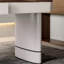 Bureau rectangulaire à 6 tiroirs en bois manufacturé brun noisette + blanc beige-243290611-243290613