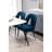 Blue Velvet Dining Chair With Metal Legs And Nailhead Decorations, Of 2pc Chairs Contemporary Upholstery Black Legs, 2-369374338