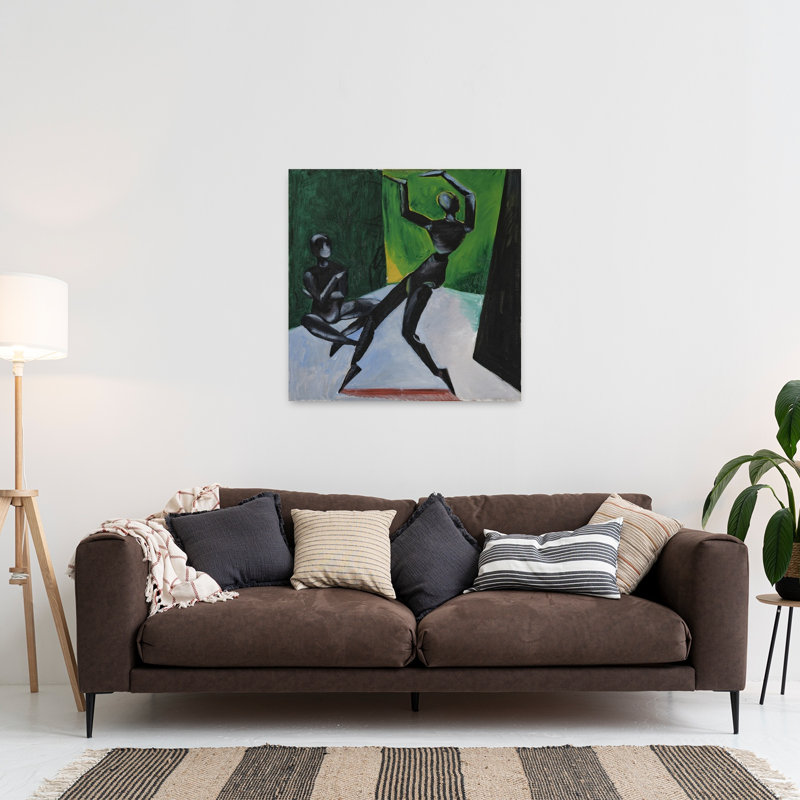 La Danse noire, 1928. Estampe d'art mural contemporain expressionniste abstrait., 36" H x 36" W