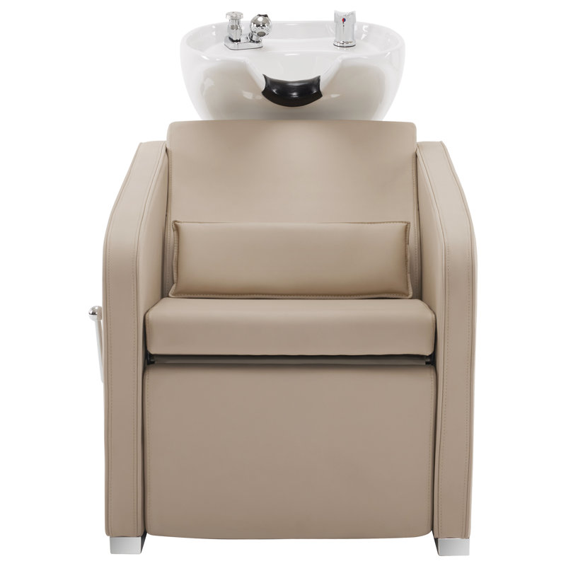 Fauteuil station inclinable avec shampooing Malikhi, Beige