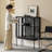 Black Solid Wood+Stainless Steel+Tempered Glass Display Cases-120838263