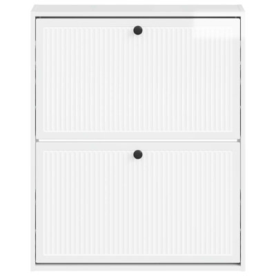  Wall-Mounted Shoe Cabinet with Drawer EDE Engineered Wood Storage Sleek