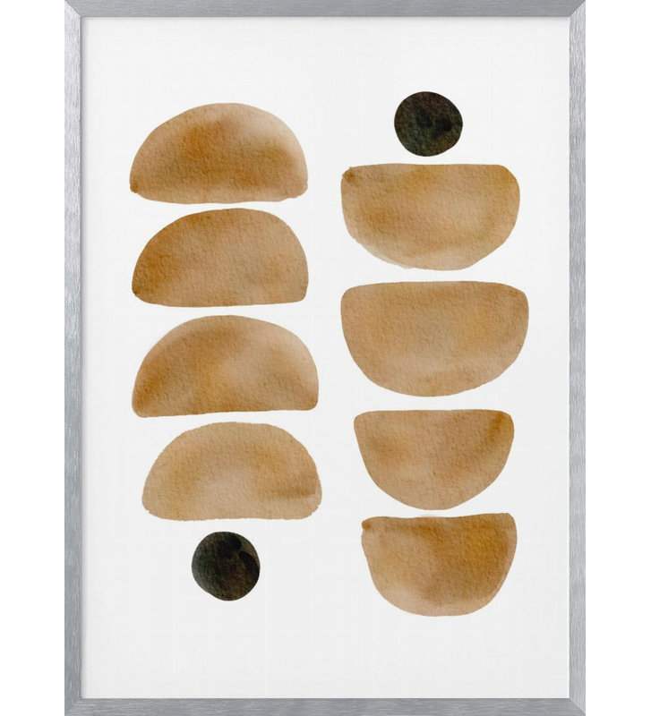 «Geometric Brush», art mural texturé encadré, Argent argent, H 24 po x l 18 po