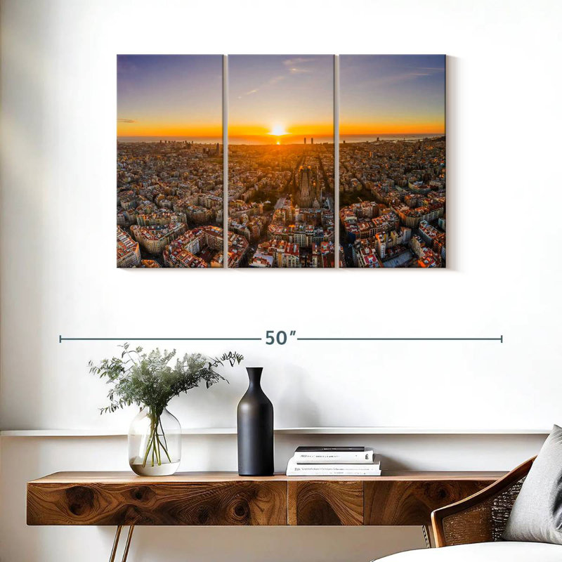 Ville de Barcelone, H 24 po x l 38 po
