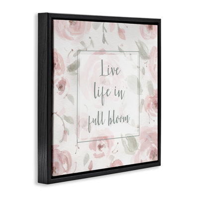 Cadre flottant Live Live Bloom Florals, design par Carol Robinson
