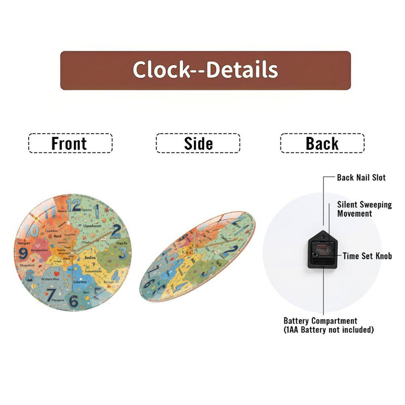 Horloge murale en verre 12 po