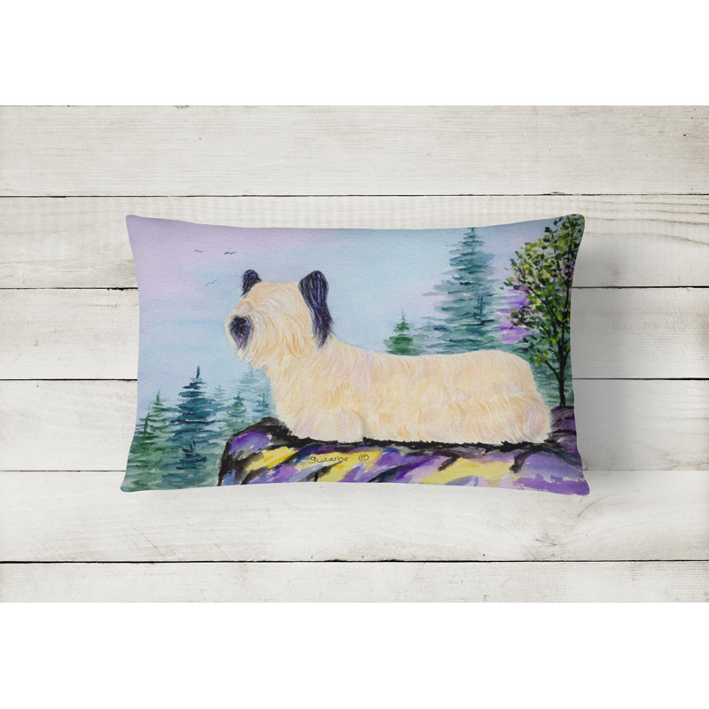 Skye Terrier Outdoor Reversible Throw Pillow